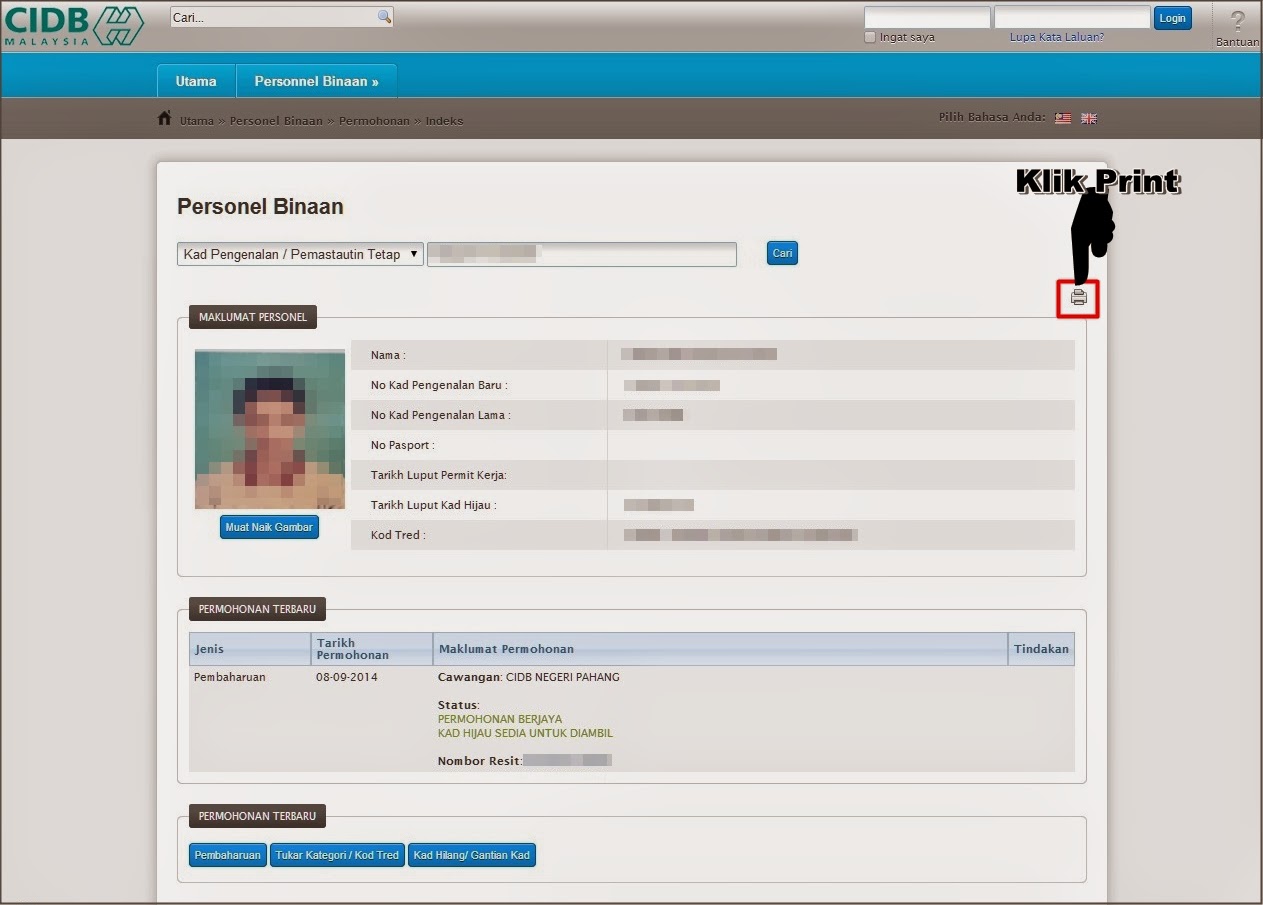 MOshims: Semak Kad Hijau Cidb Online