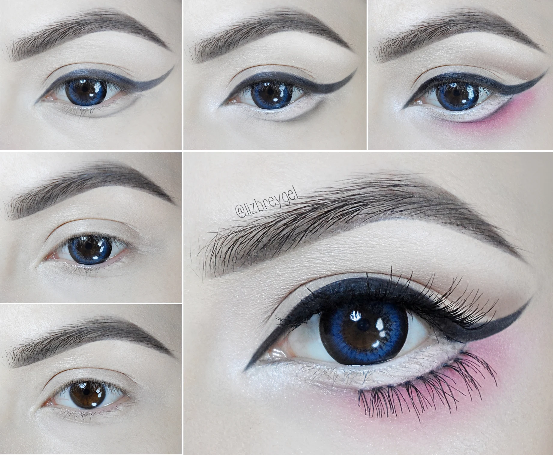 step-by-step makeup pictorial on how to do big anime eye look with circle lenses