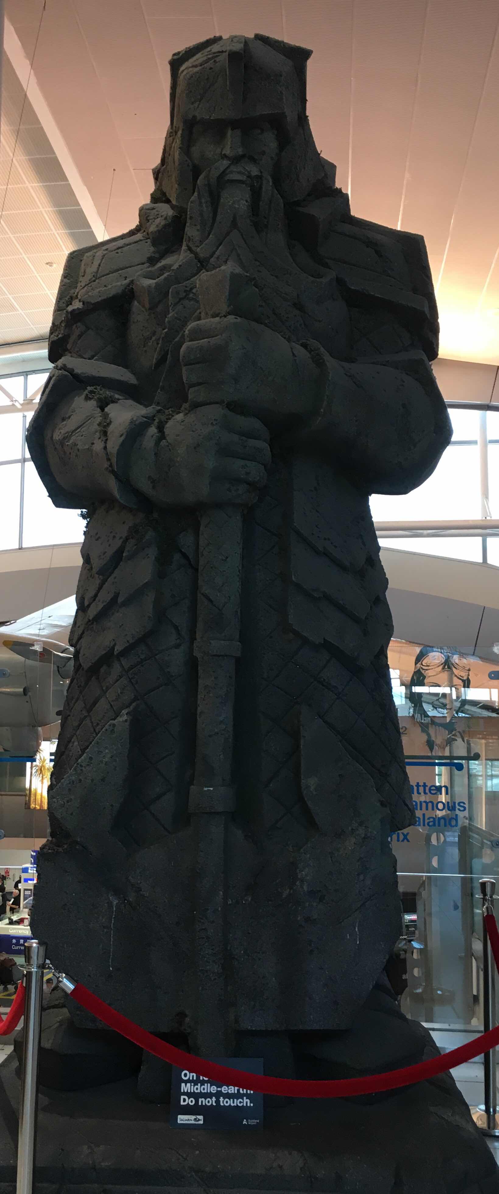 Auckland airport Lord of the Rings statue