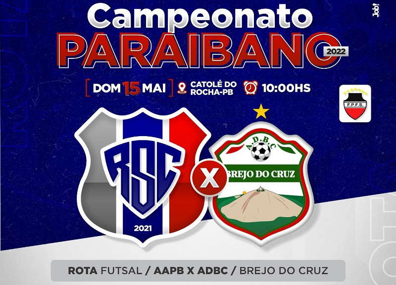 DAQUI A POUCO! Rota Futsal enfrenta Brejo do Cruz ás 10hs com transmissão pela Rádio Cidade 104 FM