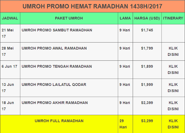 paket umroh ramadhan 2017