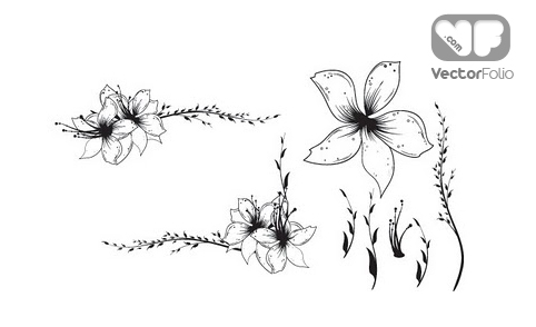 Clipart floral - Vector