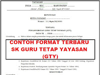 CONTOH SK GURU TETAP YAYASAN TK/KB/SPS/TPA TERBARU