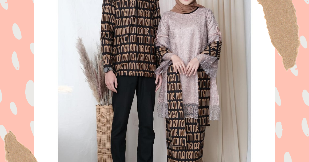 Model Baju Batik  Couple Kebaya Tunik  Sarimbit Kombinasi 