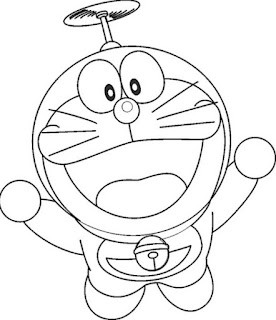 Sketsa Gambar Mewarnai Doraemon 201602