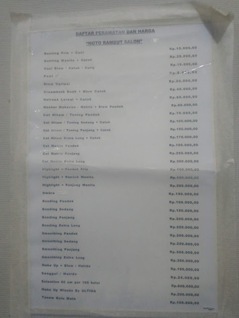 Daftar Harga Perawatan Noto Salon