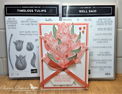 Rhapsody in craft, Timeless Tulips, Calypso Coral, Well Said, Friendship Cards, Stampin' Up