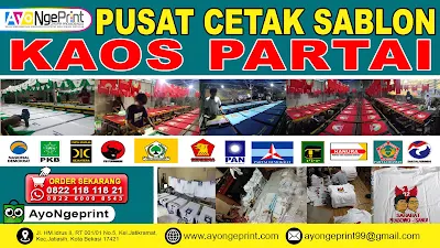 Tempat Cetak Sablon Kaos Partai atau Baju Partai Murah di Ciracas, Jakarta Timur