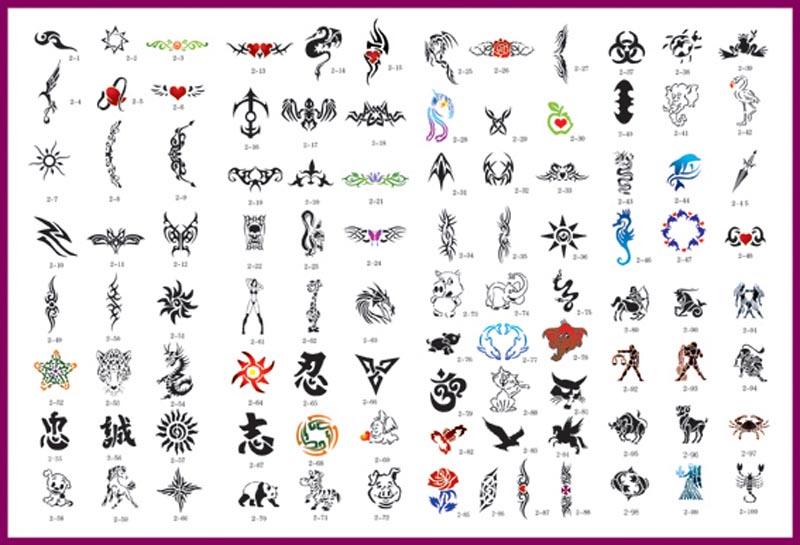 Airbrush Temporary Tattoos Stencil