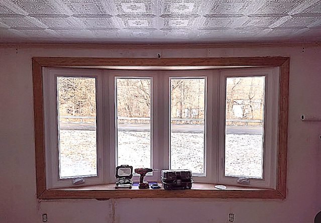 Bay window before priming and painting.