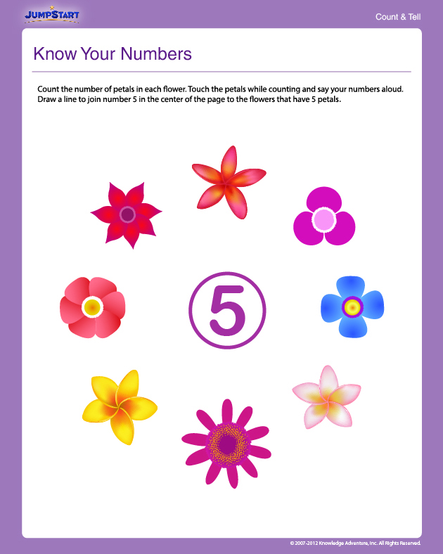 Math Worksheets for Preschool Know Your Numbers