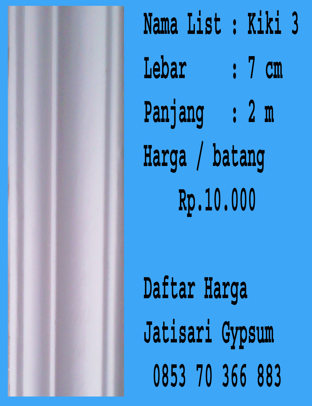 Daftar Harga  Pasang List  dan Harga  Jual List  Gypsum  Dan 