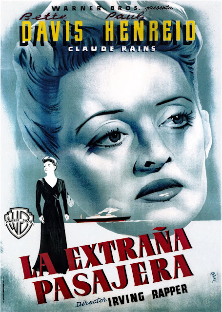 LA EXTRAÑA PASAJERA. Cartel: 70 x 100 cms. España. Arte: MCP (Ramon Martí, Josep Clavé, Hernán Picó). Imprenta: Vicente Martínez, Valencia. LA EXTRAÑA PASAJERA. Now, Voyager. 1942. Estados Unidos. Dirección: Irving Rapper. Reparto: Bette Davis, Paul Henreid, Claude Rains, Gladys Cooper, Bonita Granville, John Loder, Ilka Chase, Janis Wilson, Lee Patrick, Franklin Pangborn.