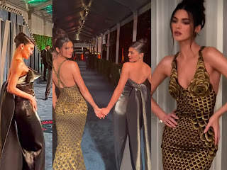 Kylie and Kendall Jenner Glows in Gorgeous Flirty Gowns in Sweet Sisterly Rivalry at Vanity Fair Oscar Party