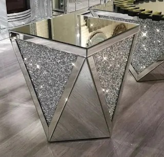 artesanato com espelho quebrado mesa