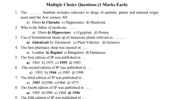 Pharmaceutics MCQs PDF