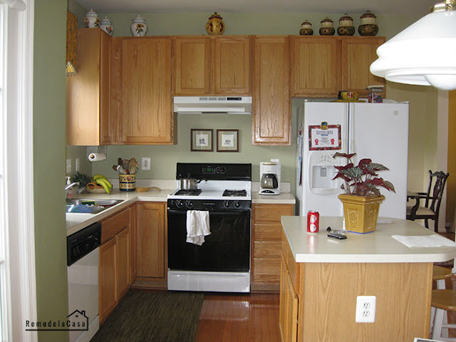 oak kitchen painted white