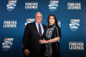 Rick Hendrick poses on the red carpet with his wife Linda.