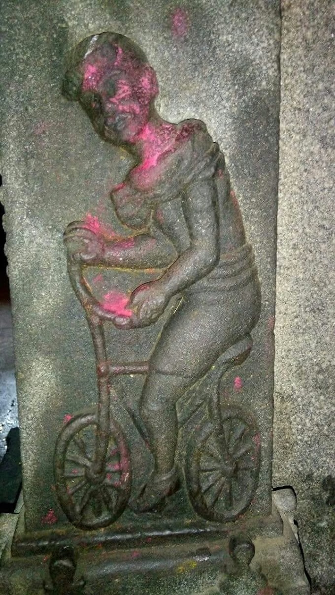 An Engraving of a Bicycle Discovered In Ancient Temple 