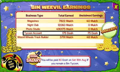 Binweevils Earning Dosh Coins and Mulch