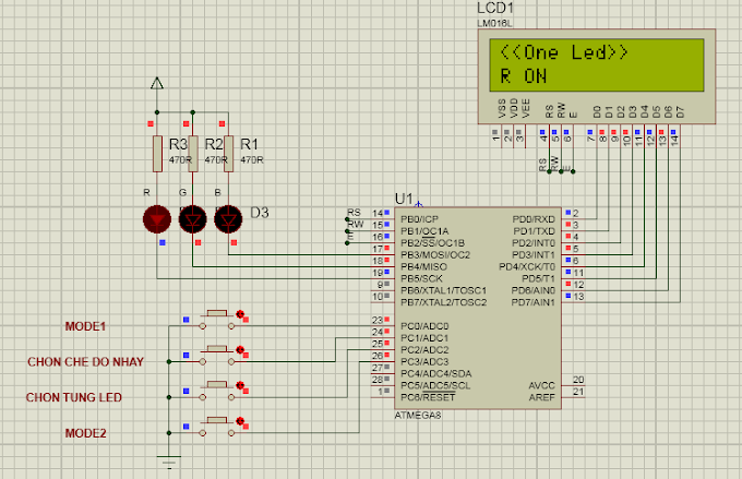 Lập trình điều khiển led RGB - 4 Mode - ATmega 8