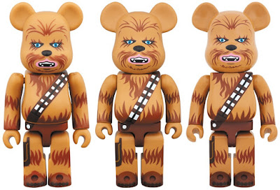 Star Wars Chewbacca 100%, 400% & 1,000% Be@rbrick Vinyl Figures by Medicom