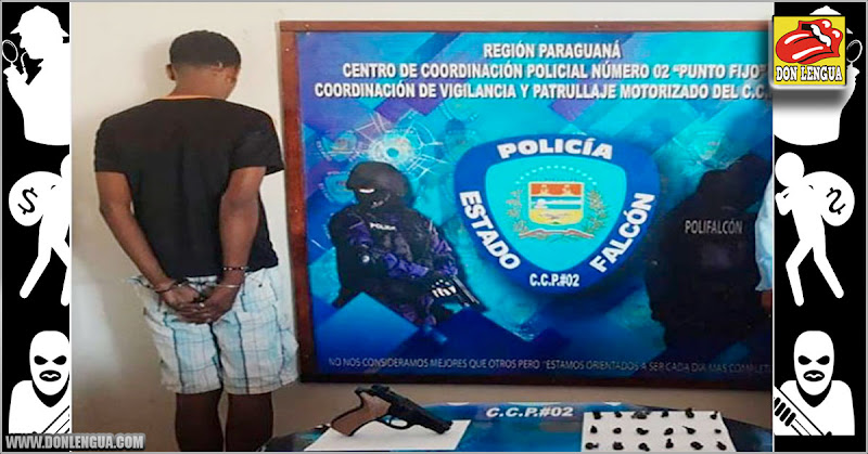 Capturan a El Enyer con un arma y droga para vender frente a un liceo en Paraguaná