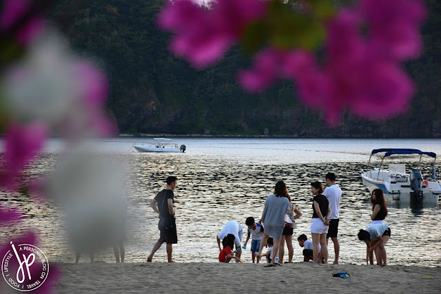 sunset at beach, family bonding and kids at the shoreline, boat