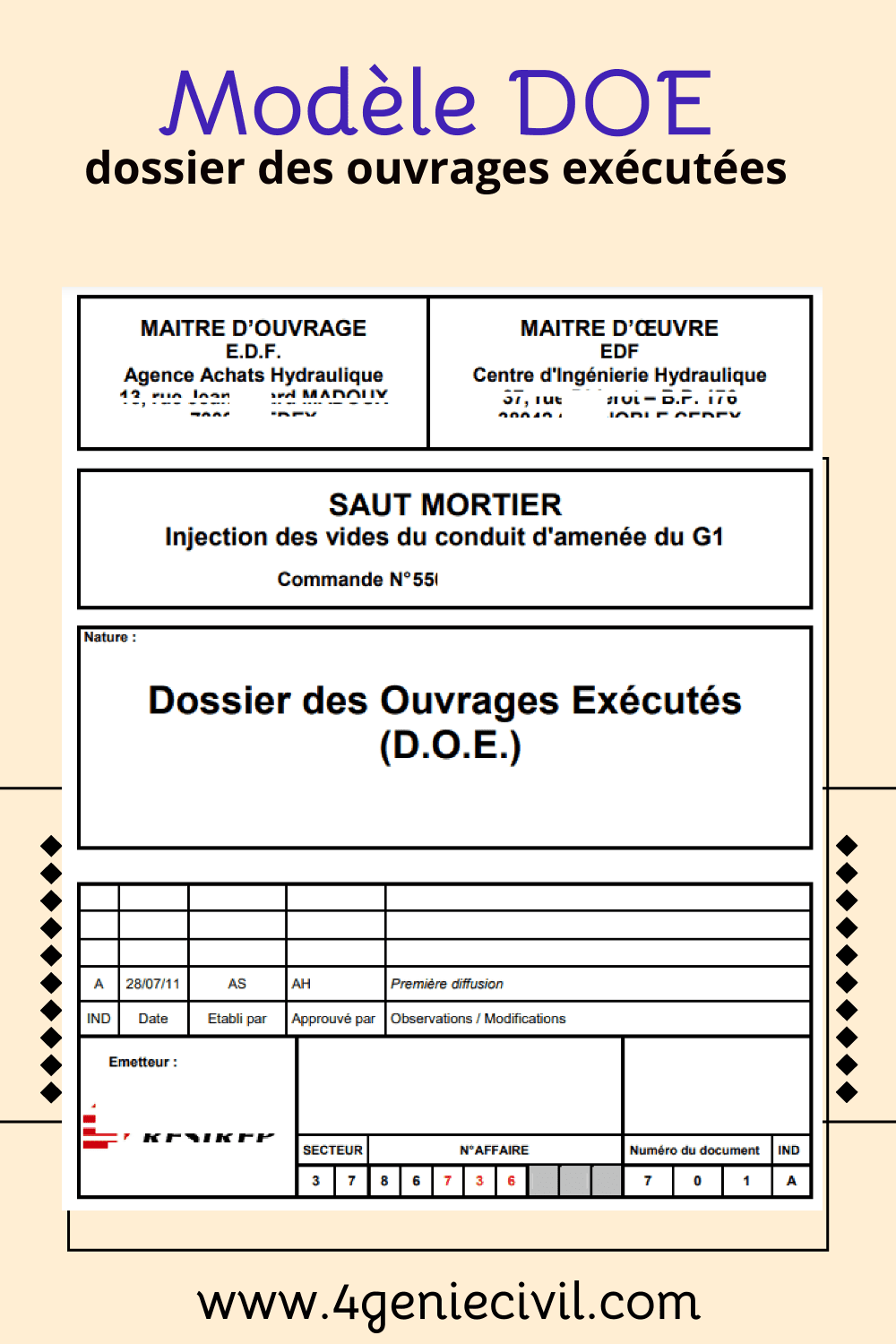 exemple des ouvrages exécutés présente les travaux d'injection