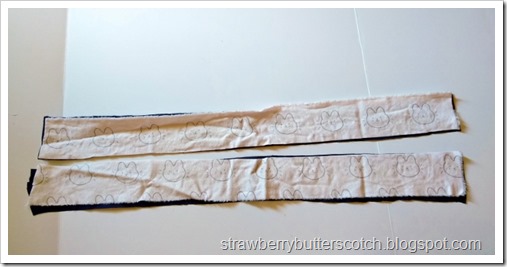 Cut long strips for the straps.