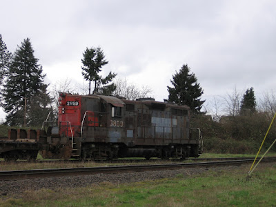 Albany & Eastern GP9R #3859 at Lebanon, Oregon, on January 19, 2006