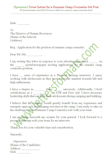 cover letter for camp counselor supervisor