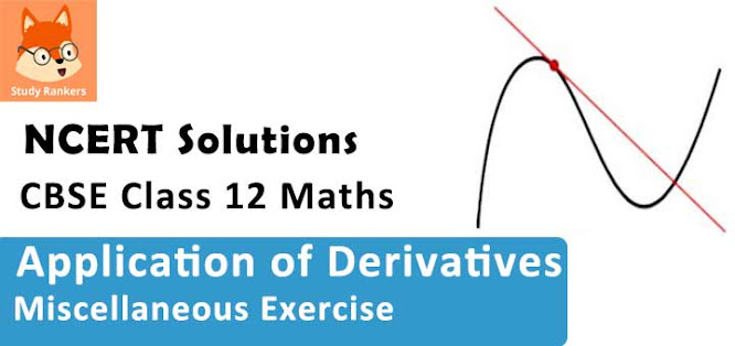 Class 12 Maths NCERT Solutions for Chapter 6 Application of Derivatives Miscellaneous Exercise