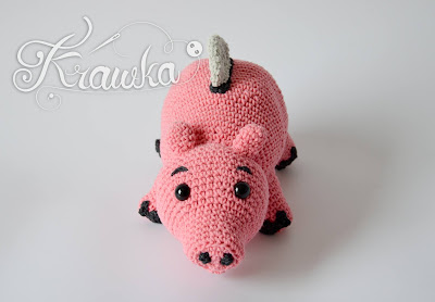 Krawka: Piggy bank vintage toy crochet pattern toy story inspired amigurumi pattern by Krawka