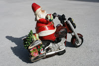 Santa Claus on his Harley Davidson