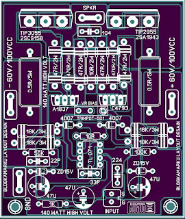 PCB Layout Driver 140 Watt Untuk High Voltage