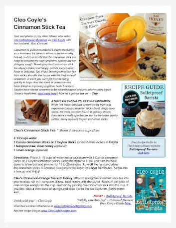 Cinnamon Stick Tea for Your Sore Throat  - Cleo Coyle Recipes.com