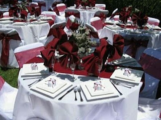 Decoracion de Bodas en Blanco y Rojo, parte 3