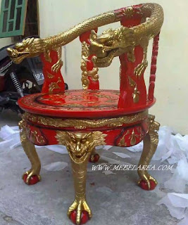 Red Dragon Carving Guest Chair