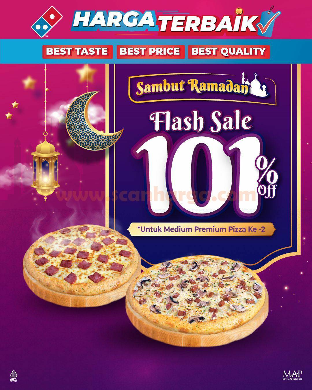 DOMINO’S PIZZA Promo Flash Sale Ramadhan Discount 101%