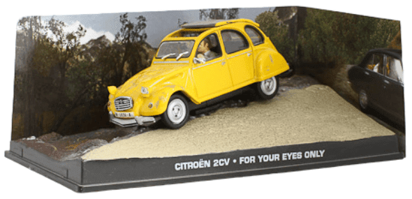 james bond auto collection 1:43 eaglemoss collection, citroën 2cv 1:43 for your eyes only