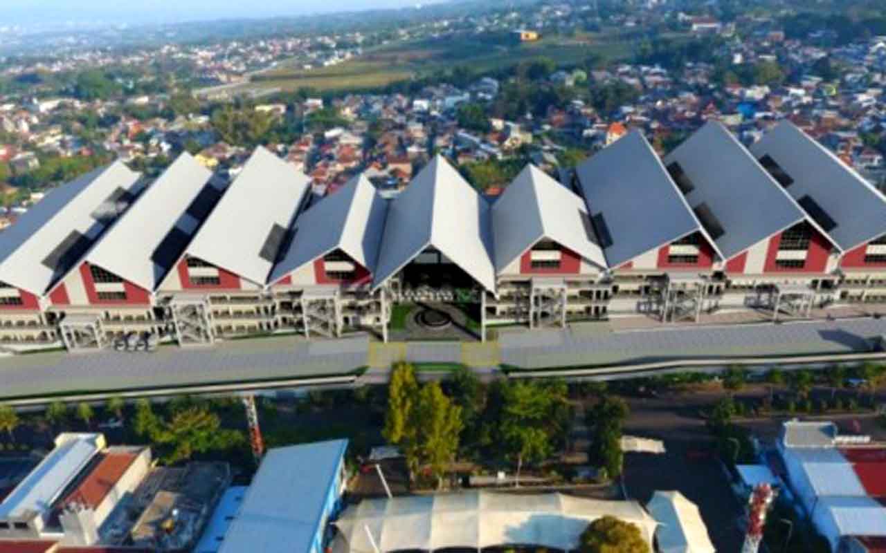 pasar induk among tani kota batu aerial view