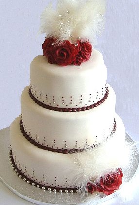 Wedding Cake Decorated With Pearls