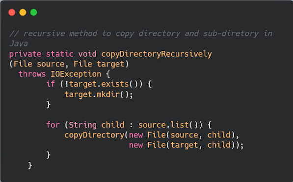 How to Copy Non Empty Directory with Files in Java