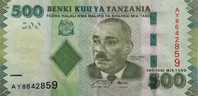 500 shilling Tanzania banknote 