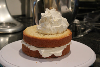 Frosting a layer cake