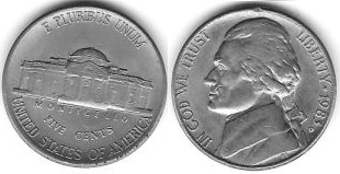 5 Cents "Jefferson Nickel" 1st portrait