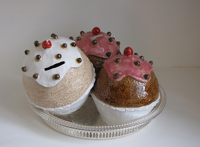 money boxes shaped like cupcakes