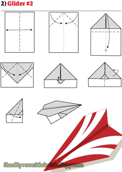 12 Teknik Origami  membuat  pesawat  Luncur Sekedar Tahu