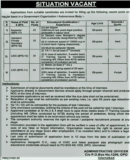 latest government jobs in Islamabad in 2023 / Sunday jobs paper